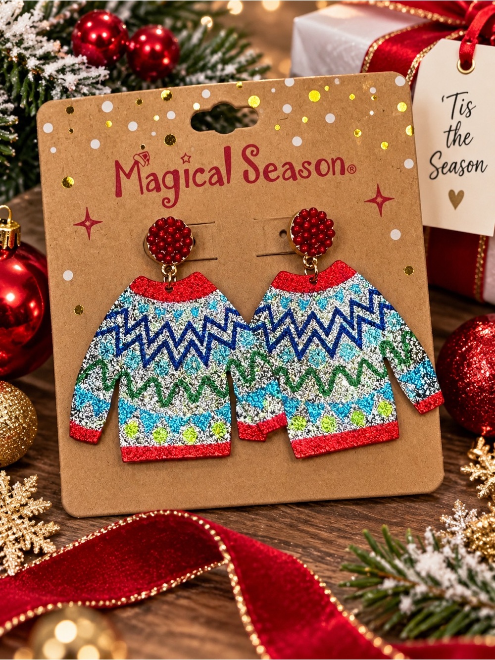 🎄 Magical Season® Festive Christmas Sweater Statement Earrings